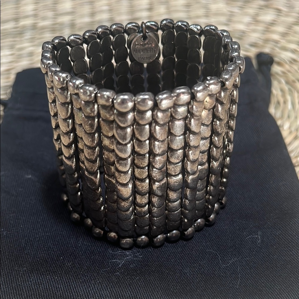 Philippe Audibert Rare thick stretch  cuff Silver  Bracelet